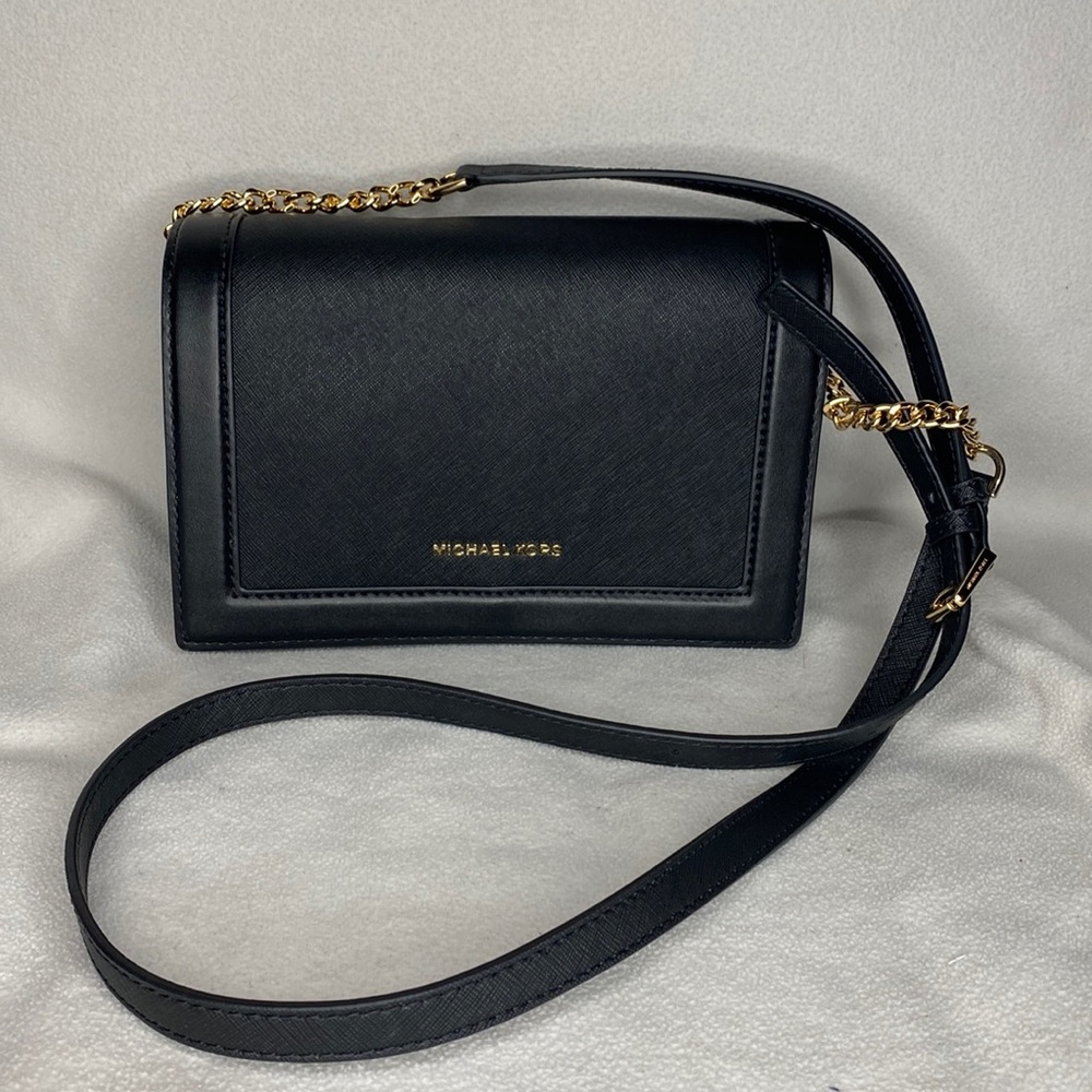 Michael Kors Jet Set Black Small Full Flap Chain Crossbody